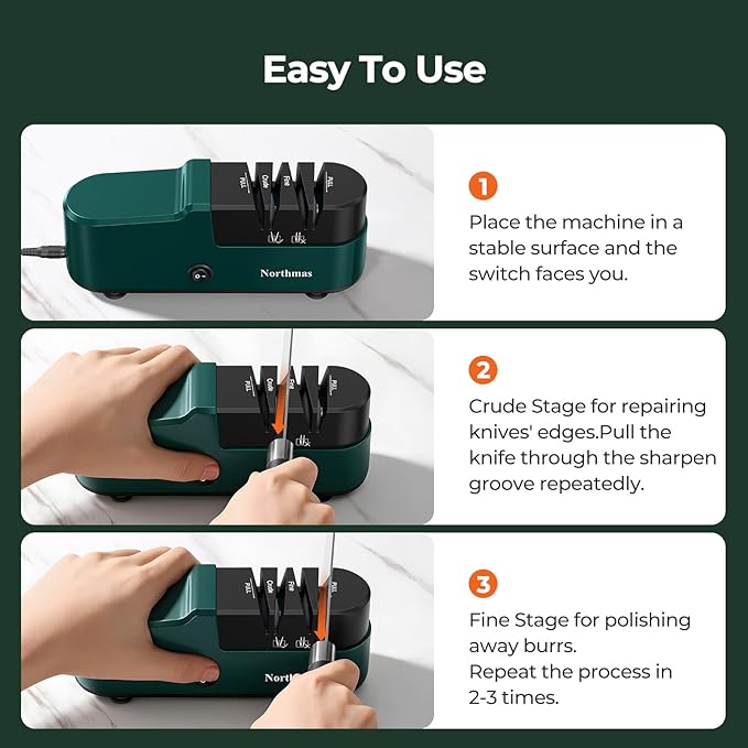 Northmas Knife Sharpener, Professional Electric Knife Sharpener - Image 5