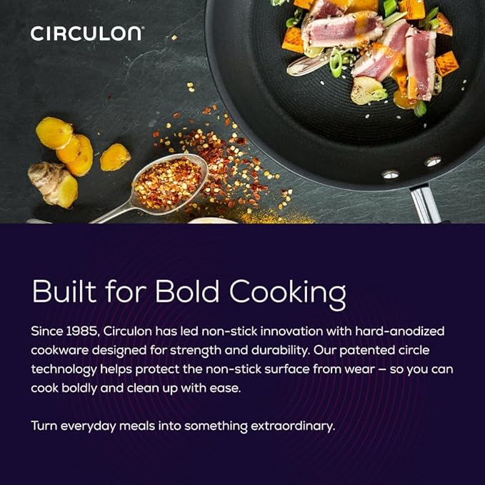 Circulon Radiance Deep Hard Anodized Nonstick Frying Pan /Skillet - Image 8
