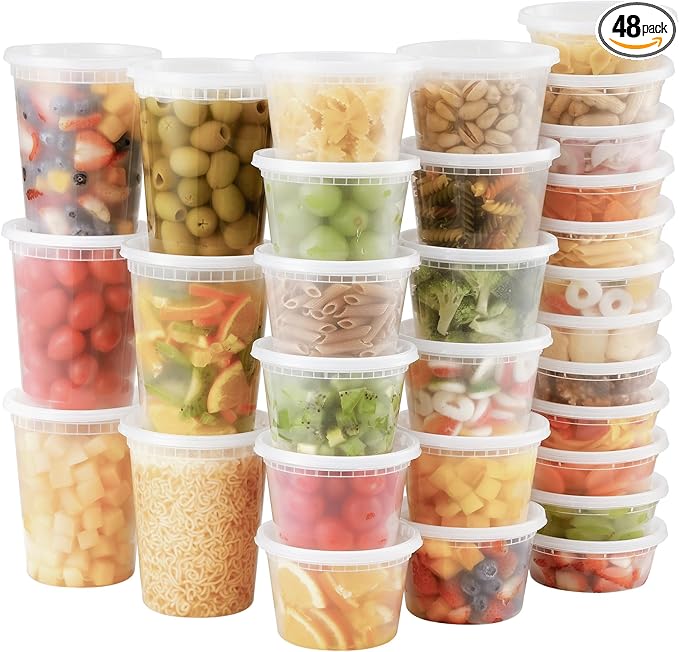 AOZITA 48 Sets Plastic Deli Containers by AOZITA