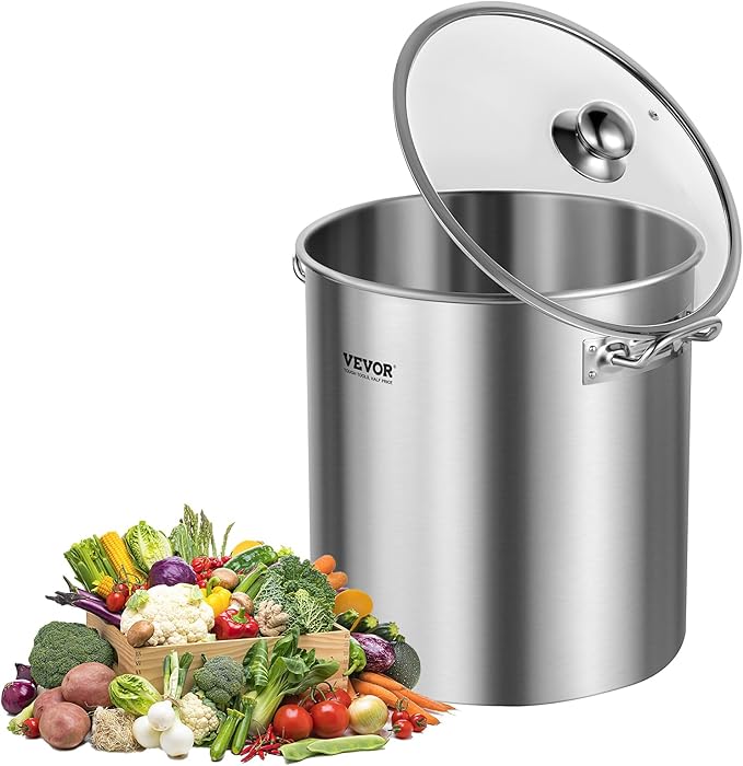 VEVOR Stainless Steel Stockpot, 24 Quart Cooking Pots, Cookware Sauce Pot by VEVOR