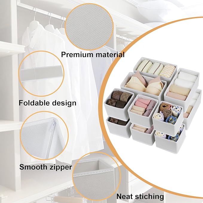 Fordonral Drawer Organizer Clothes, Foldable Fabric Dresser Organizer Closet - Image 4