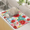Kitchen Countertop Dish Drying Mat, Super Absorbent Coffee Bar Mat by Kuyig+Home