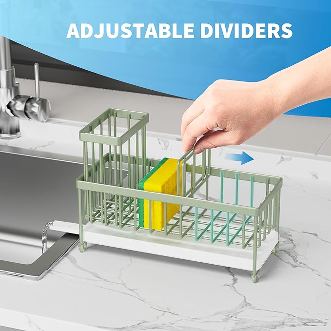 Cisily Sponge Holder for Kitchen Sink, Sink Caddy Organizer - Image 4