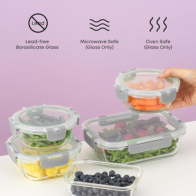 JoyJolt 24pc Borosilicate Glass Storage Containers - Image 5