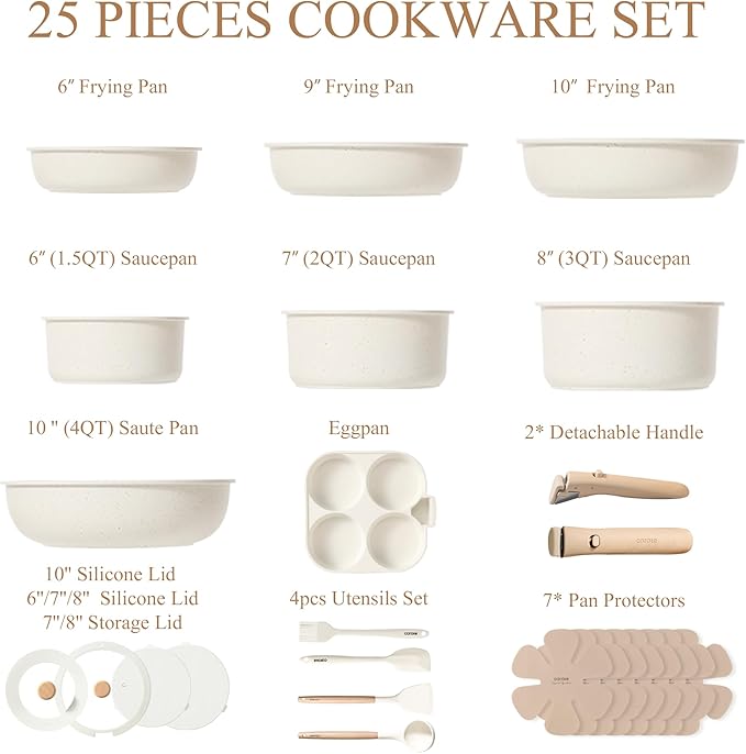 CAROTE Pots and Pans Set Non Stick, Cookware Sets, Kitchen Set, - Image 2