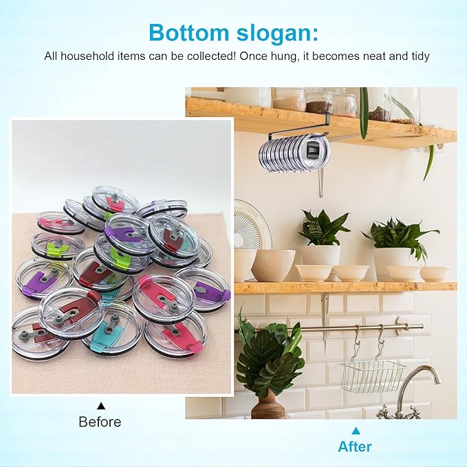 Tumbler Lid Organizer for Corner Cabinets, Space-Saving Coffee Cup Organizers - Image 7