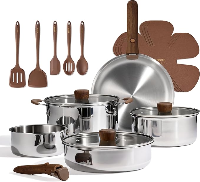 CAROTE 19pcs Stainless Steel Cookware Set by CAROTE