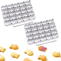 AIERSA 2Pcs Gold Fish Cracker Cutter, 25 Cavity Fish Cookie Cutter, Mini Gold by AIERSA