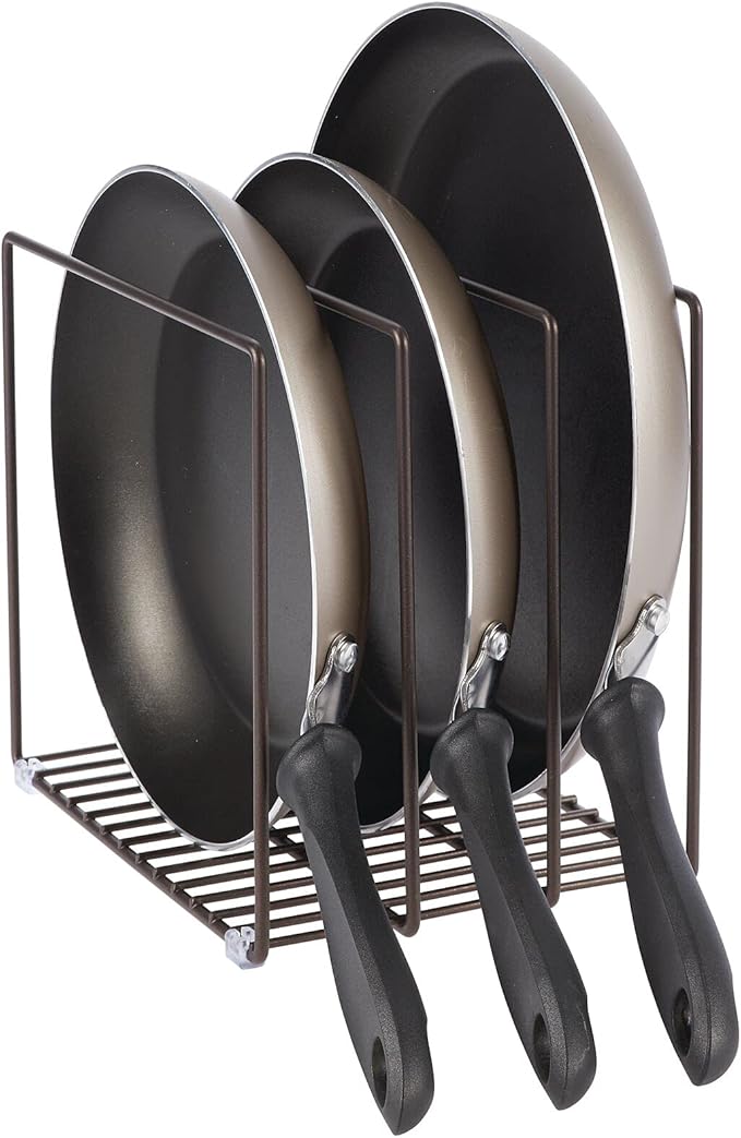 mDesign Steel Storage Tray Organizer Rack - Image 4