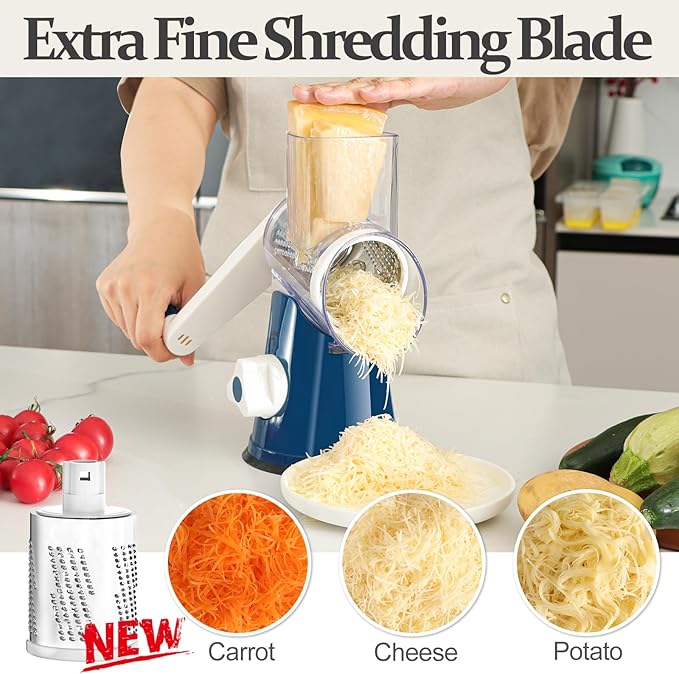 Cambom Rotary Cheese Grater Hand Crank Cheese Shredder - Image 2