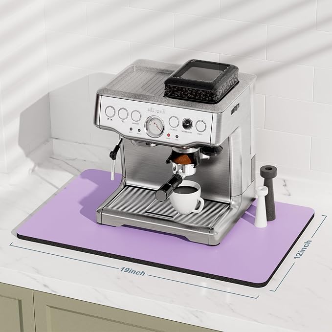 Rnivvi Coffee Mat, Hide Stain Rubber Backed Absorbent Dish Drying Pad - Image 2