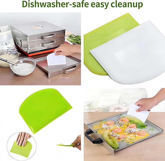 5-Pack Dough Scraper Bowl Food-safe Plastic Dough Cutter Flexible Bench - Image 7