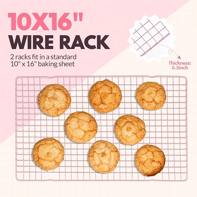 2 PCS Cooling Racks for Cooking and Baking, 16x10 Inches Stainless Steel - Image 2