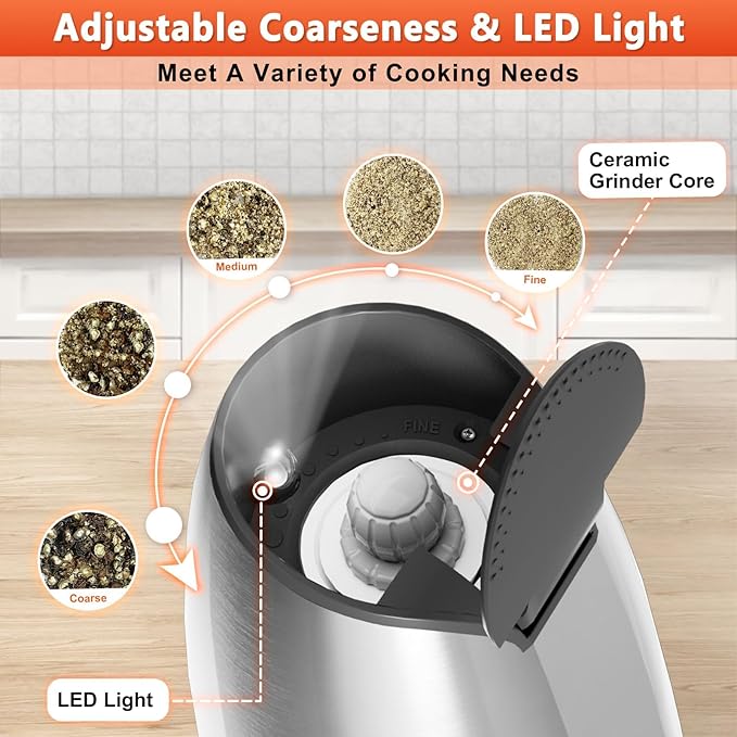 Electric Salt and Pepper Grinder Set: - Image 6