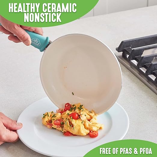 GreenLife Nonstick 8" Frying Pan Skillet, Non-Toxic PFAS-Free Ceramic Nonstick - Image 2