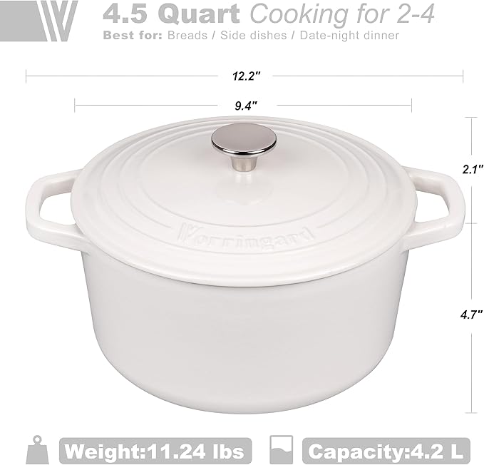 VORRINGARD Enameled Cast Iron Dutch Oven Pot - Image 2