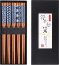 GLAMFIELDS Bamboo Chopsticks Reusable Japanese Style Lightweight 5 Pairs Ramen by GLAMFIELDS