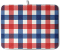 4th of July Dish Drying Mat Patriotic Buffalo Plaid Drying Mats by Kwlegh
