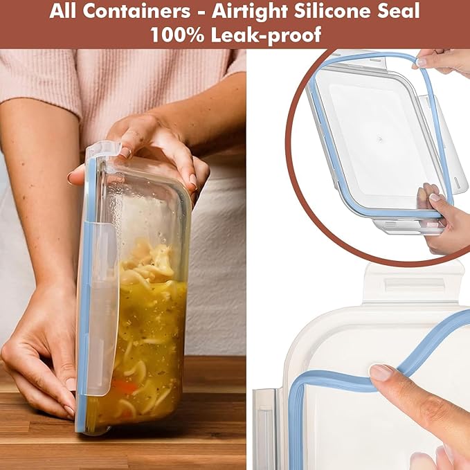 Razab 4 PC 1860ml / 63 Oz / 8 Cups Large Glass Food Storage Containers - Image 4