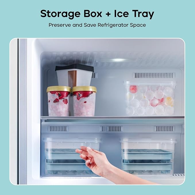 Ice Cube Trays with Lid and Bin, 1.0 IN Small Round Ice Cube Mold - Image 4