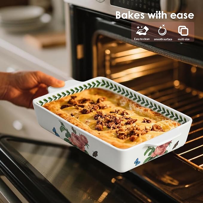 ACMLIFE Ceramic Casserole Dish Set, Ceramic Baking Dish - Image 2