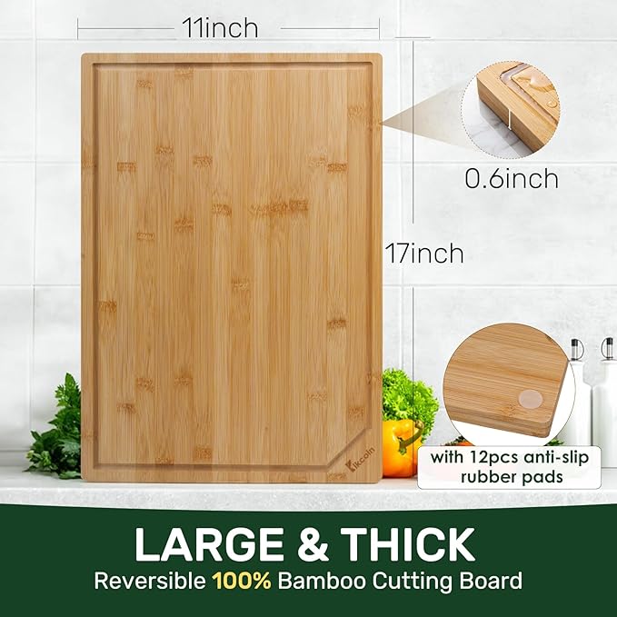 Kikcoin 17”×11” Bamboo Cutting Boards - Image 3