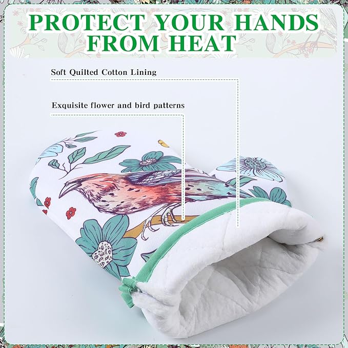 Leinuosen 6 Bird Flower Kitchen Towels Kitchen Decor and Accessories Set Floral - Image 5