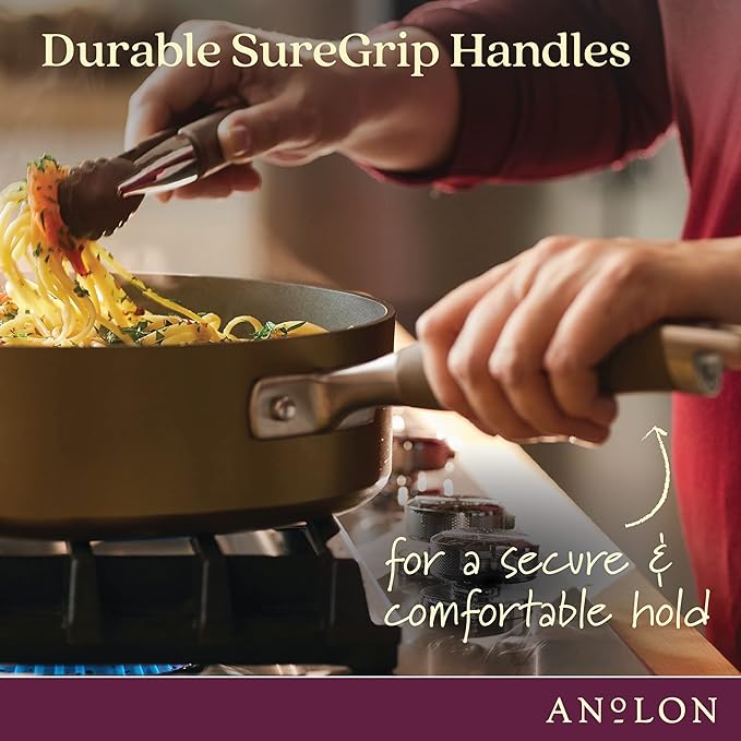 Anolon Advanced Home Hard-Anodized Nonstick Tapered Sauce Pan/Saucepot - Image 6