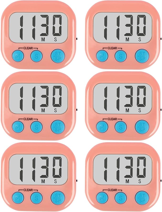6 Pack Kitchen Timers Loud Ring Digital Timers by AOUCE