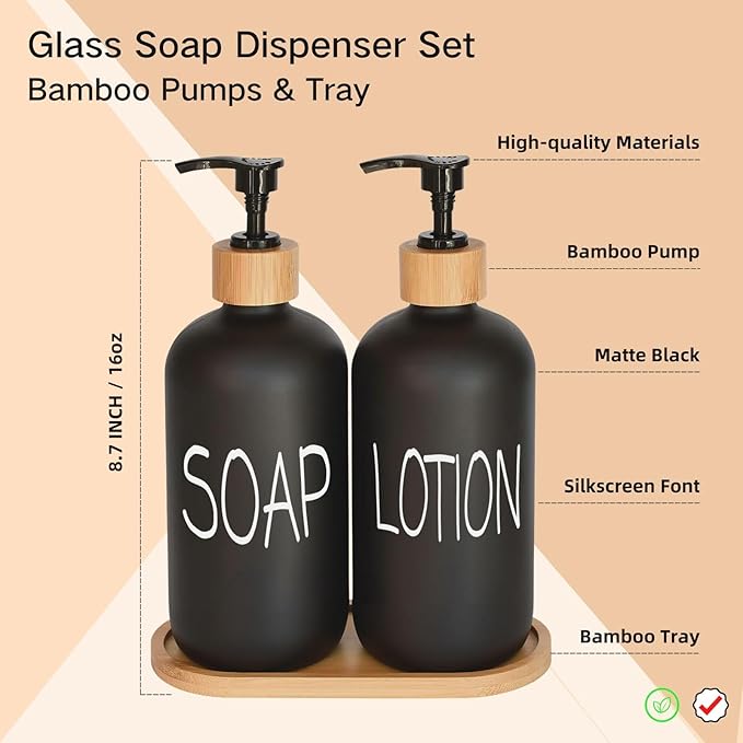 Black Soap Dispenser Bathroom Set, Set - Image 2
