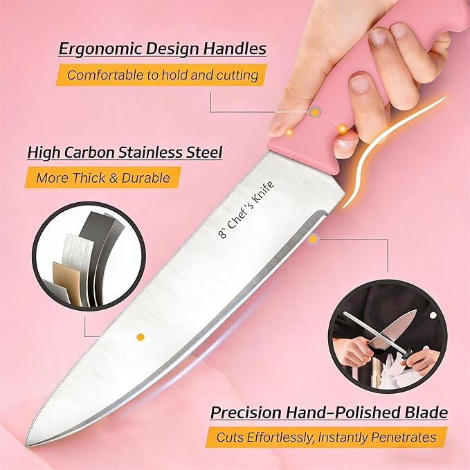 Knife Set, 6-Piece Kitchen Knife Set, German High Carbon Stainless Steel - Image 3
