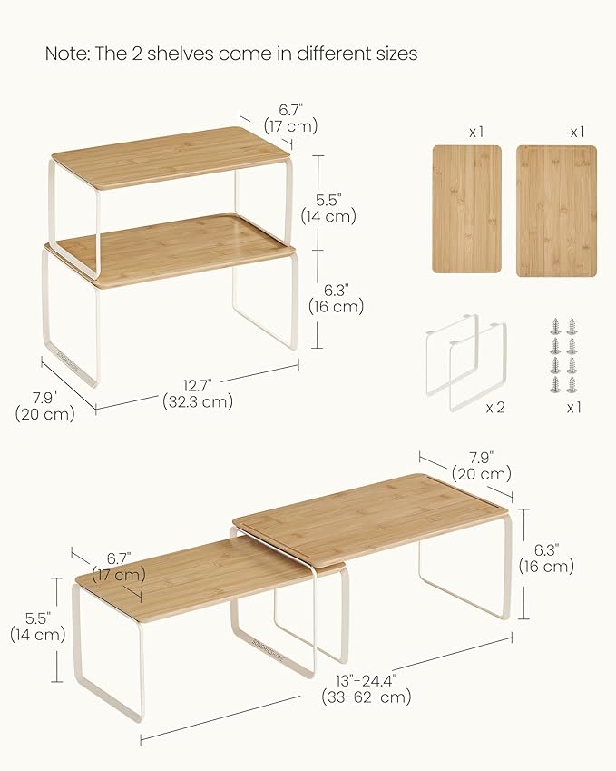 SONGMICS HOME Cabinet Organizer Shelf, Kitchen Storage, Spice Rack, Expandable - Image 3