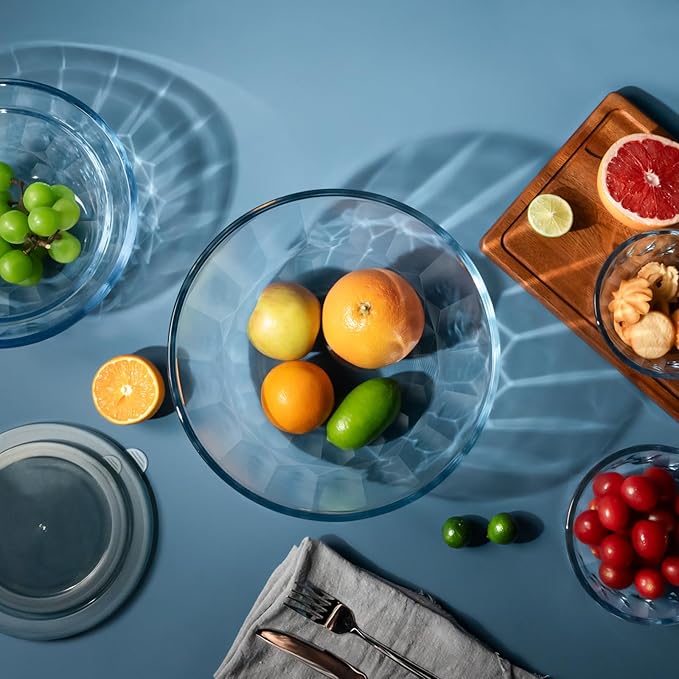 Freshmage Mixing Bowls with Airtight Lids Sets, 5 Packs Thick Glass Nesting - Image 5