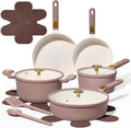 CAROTE Ceramic Cookware Set, Pots and Pans Set Non stick, 14-Piece Induction by CAROTE