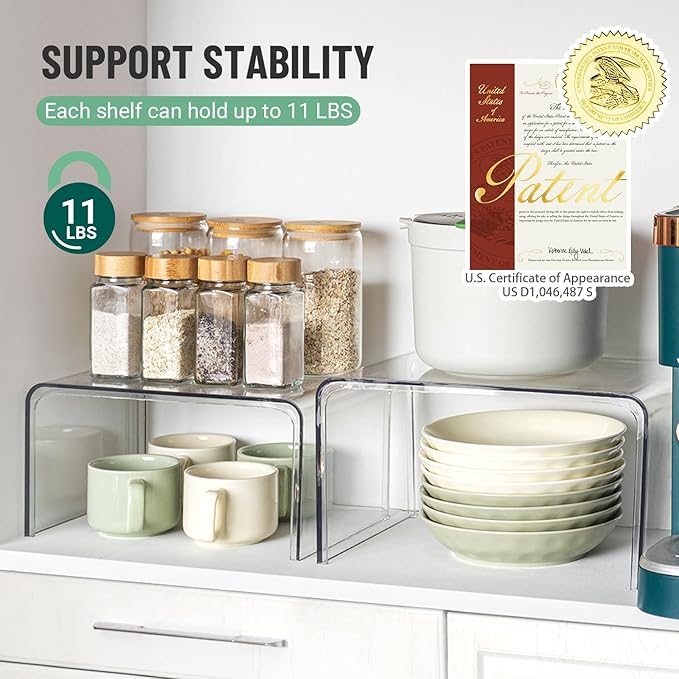 Clear Cabinet Organizer, Shelf Organizer Set of 2 - Image 6