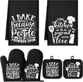 Sratte 6 Pcs Kitchen Decor Accessories Set Farmhouse Towels Pot Holders Oven by Sratte