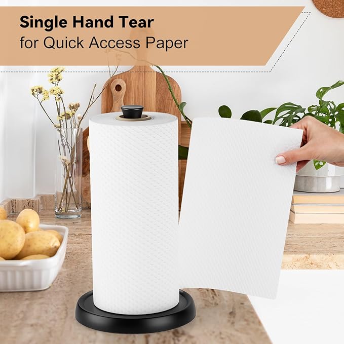 Paper Towel Holder Countertop Kitchen Roll Holder, Premium Stainless Steel - Image 3
