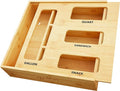 SpaceAid Bag Storage Organizer for Kitchen Drawer, Bamboo Organizer, Compatible by SpaceAid