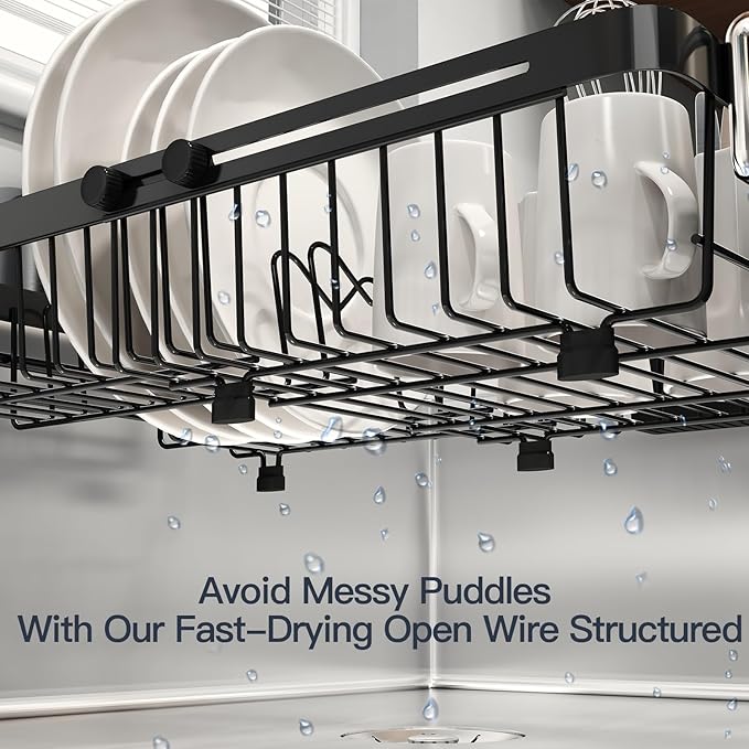 MAJALiS Expandable Stainless Steel Over The Sink Dish Drying Rack - Image 3