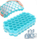 Azyh Ice Cube Trays with Lid, 2 Pack Silicone Ice Cube Trays with Lid-37 Grid by WeWishYouAMerryChristmas