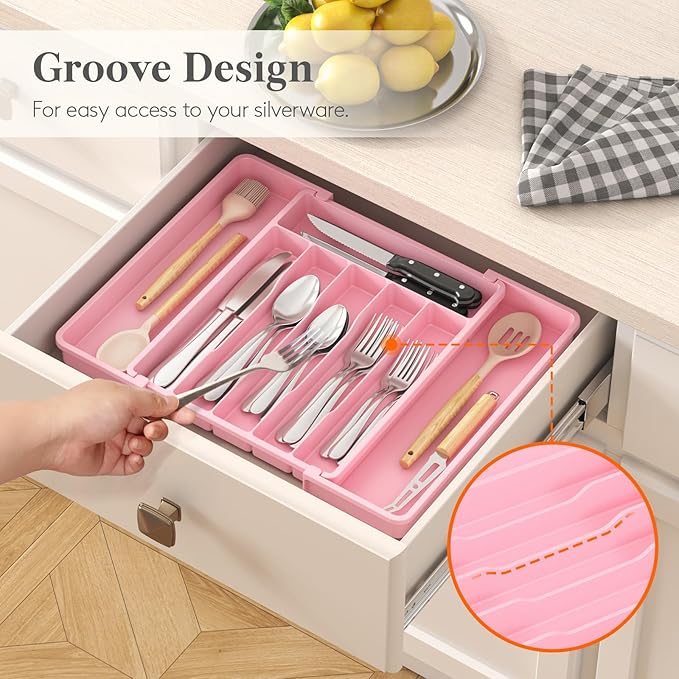 Lifewit Silverware Drawer Organizer, Expandable Utensil Tray - Image 8