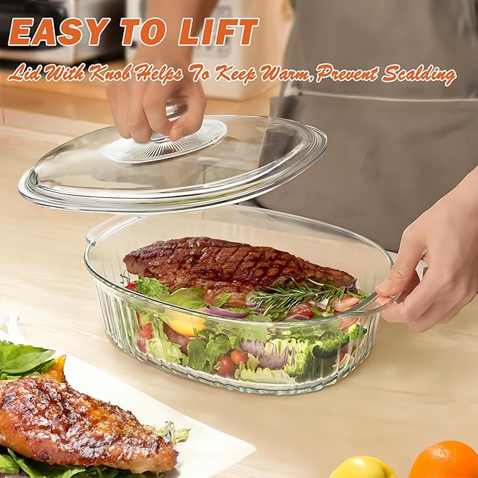 Reasim 2.8L/3Qt Glass Casserole Baking Dish - Image 6