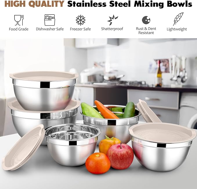 E-far Stainless Steel Mixing Bowls - Image 3