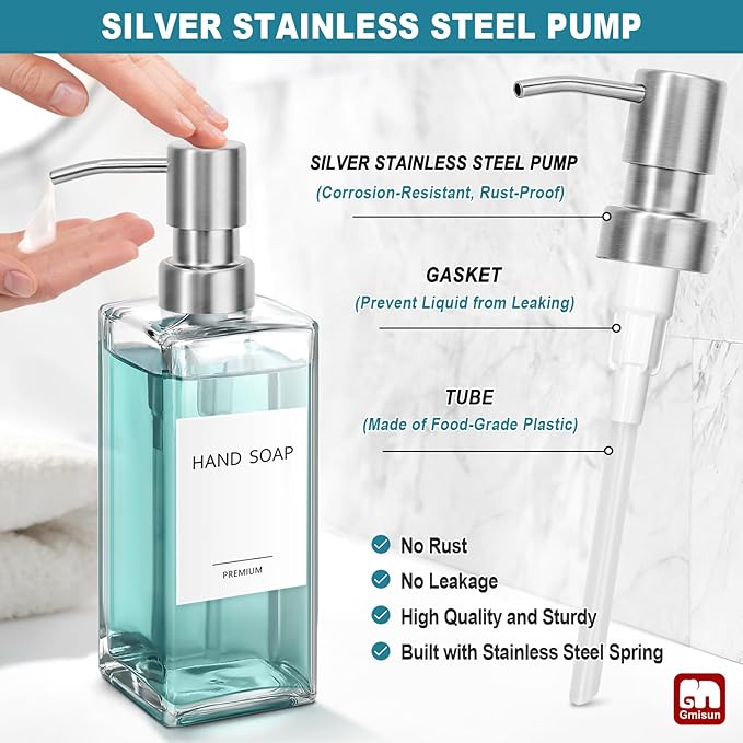 GMISUN Glass Soap Dispenser - Image 3