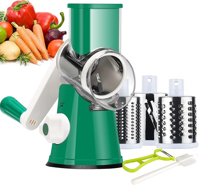 Ourokhome Rotary Cheese Grater Hand Crank, Kitchen Shredder Speed Mandolin by Ourokhome