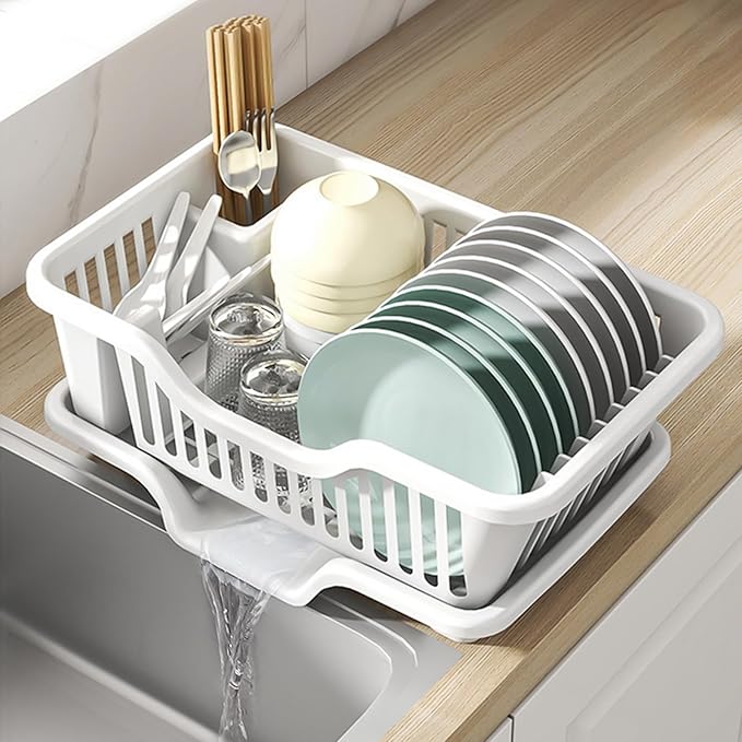 Noamus 2-Piece Plastic Dish Drying Rack, Heavy Duty Sink Set Dish Rack by Noamus