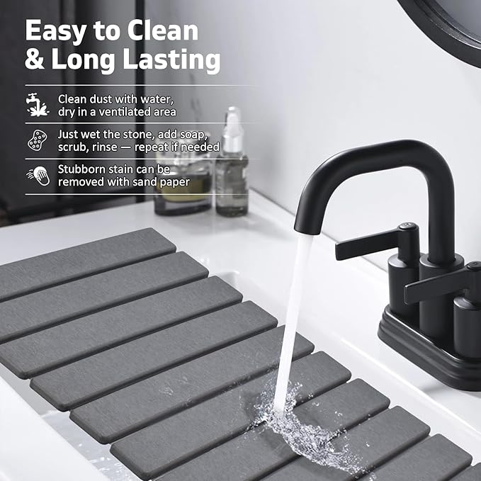 Large Stone Dish Drying Mats for Kitchen Counter, Drying Collapsible Dish - Image 6