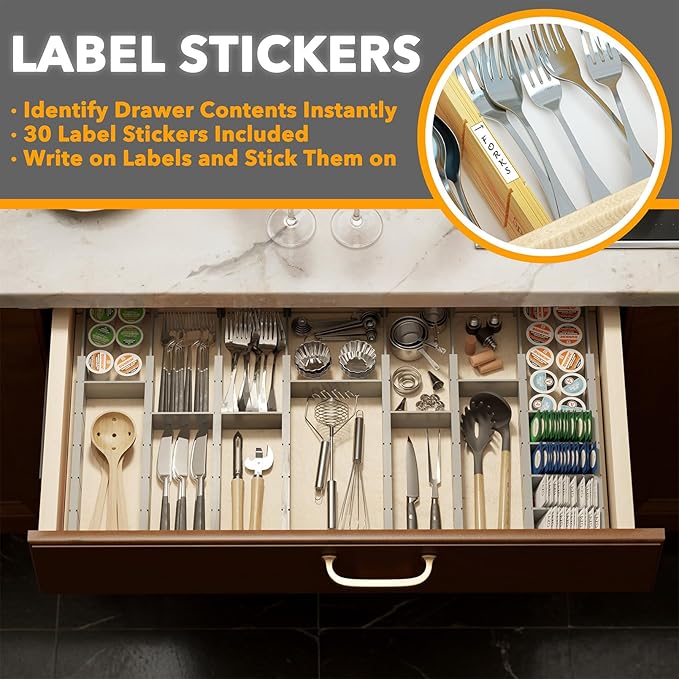 SpaceAid Bamboo Drawer Dividers - Image 3