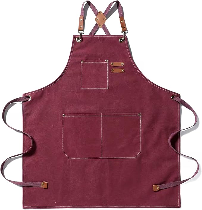 Tosewever Canvas Cross Back Chef Cotton Aprons by Tosewever