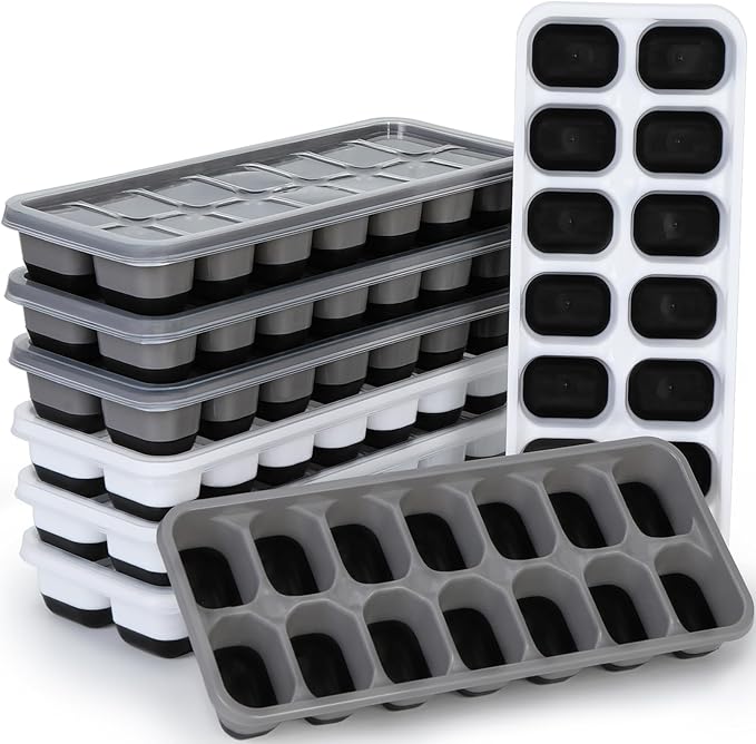 Silicone Ice Cube Tray, 8 Pack Easy-Release & Flexible 14-Ice Cube Trays by Jrisbo